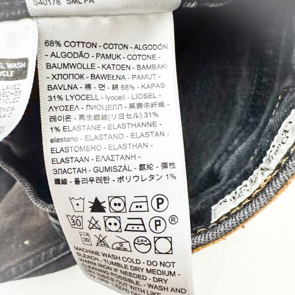 Levi's 512 Black Charcoal Wash Zip Fly Denim Jeans Size 31 x 32 - Picture 7 of 8